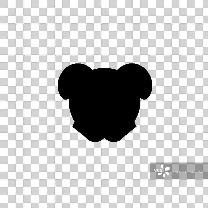 黑白色孤立的狗图标图片素材