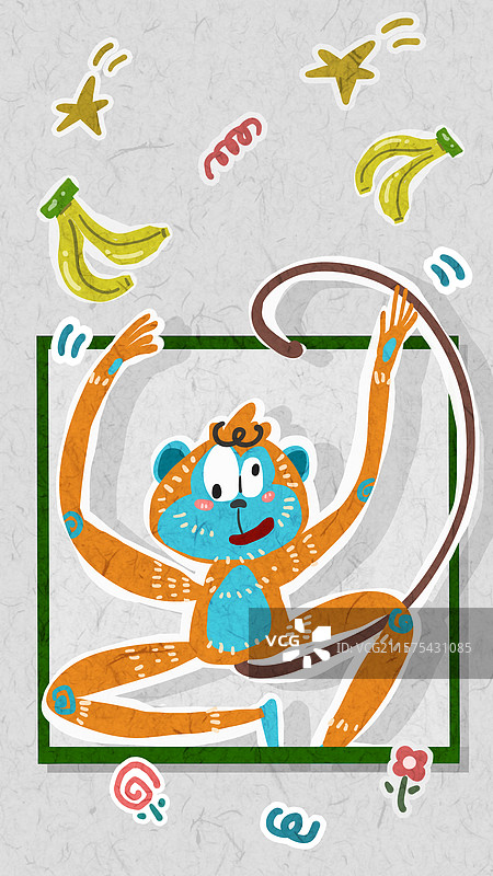 可爱动物金丝猴插画图片素材