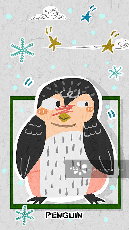 可爱动物企鹅插画图片素材