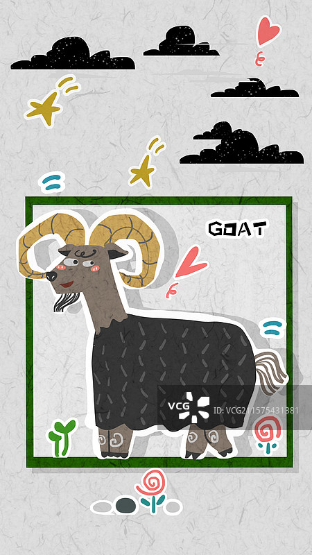 可爱动物山羊插画图片素材