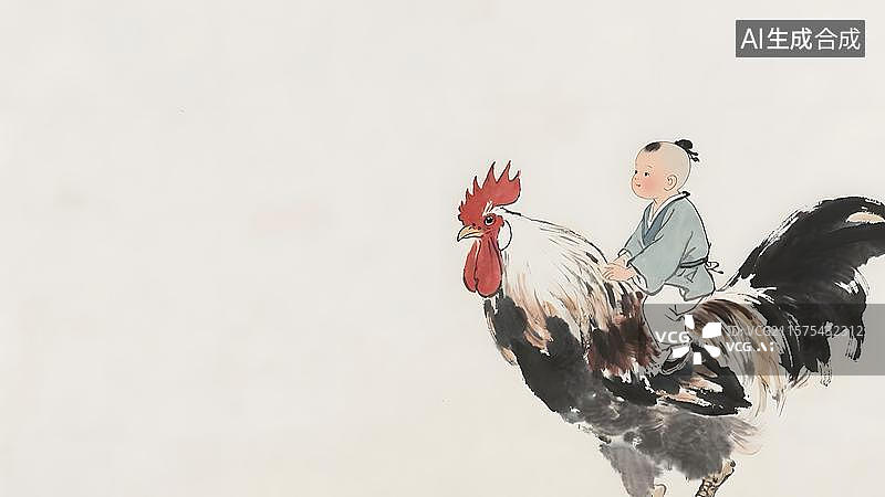 【AI数字艺术】水墨画居右图片素材