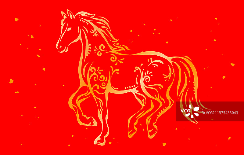 骏马节日插画图片素材