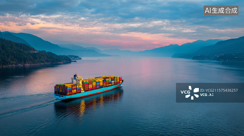 【AI数字艺术】码头港口，进出口，关税，全球商务合作，金融和经济，关税，贸易图片素材