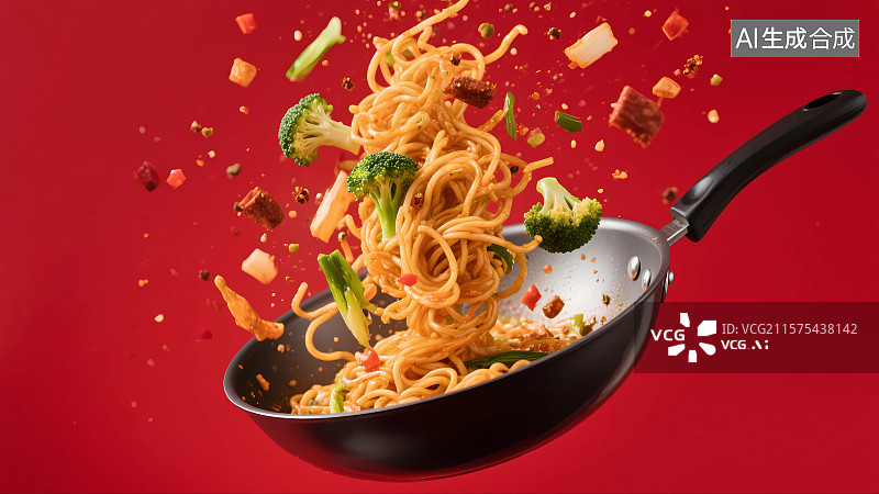 【AI数字艺术】美食炒面图片素材