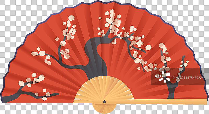 优雅的传统亚洲扇子，带有美丽的装饰图片素材