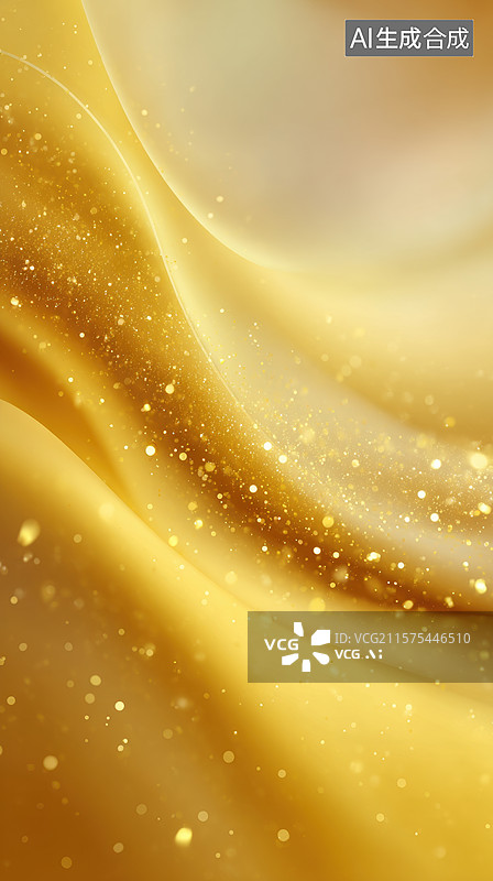 【AI数字艺术】金色流光溢彩的抽象背景图片素材