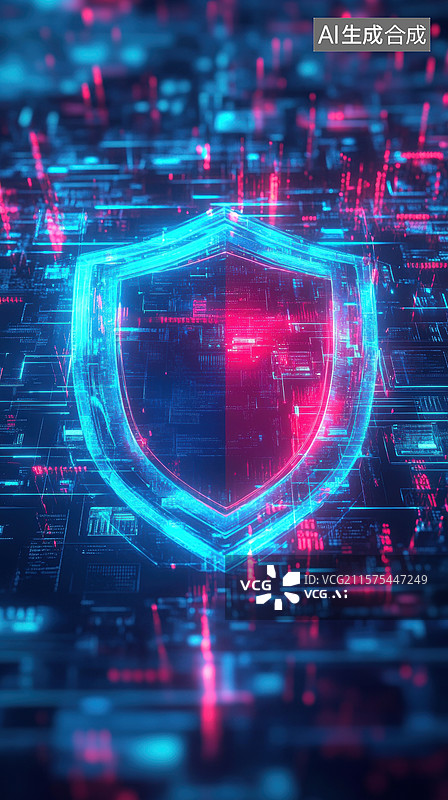 【AI数字艺术】数字安全盾牌图片素材