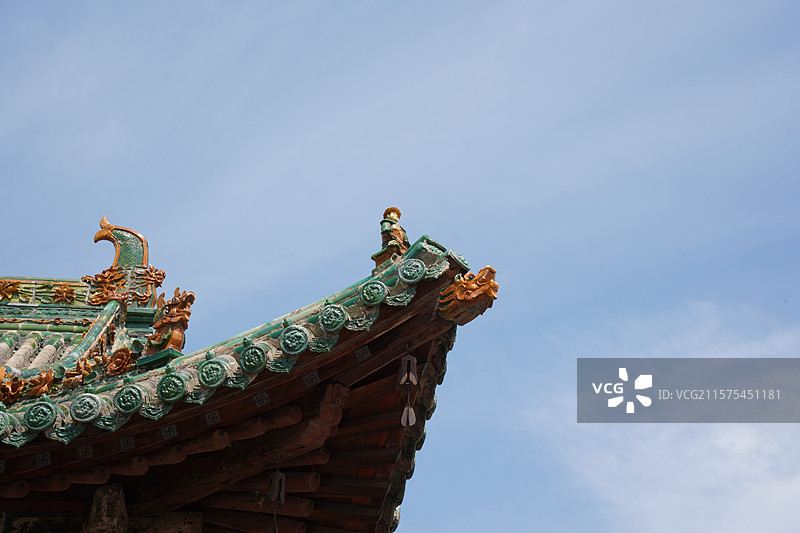 古建筑屋檐角翼角护角角神四短小人图片素材