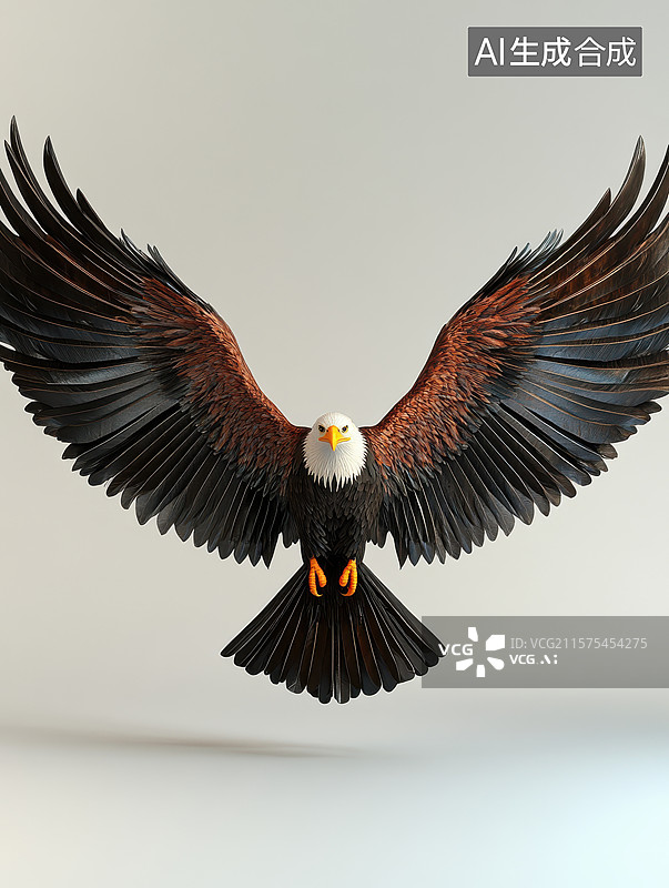 【AI数字艺术】展翅飞翔的雄鹰图片素材