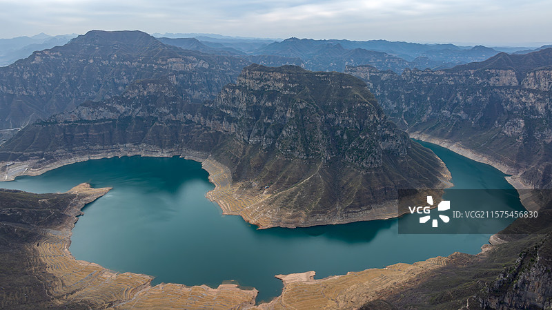 五龙口风景区沁龙峡水库航拍图片素材