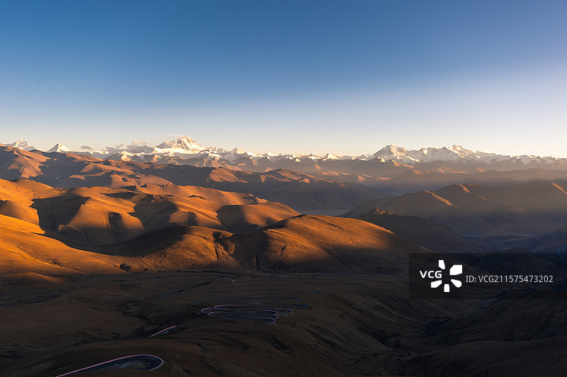 珠峰日落图片素材