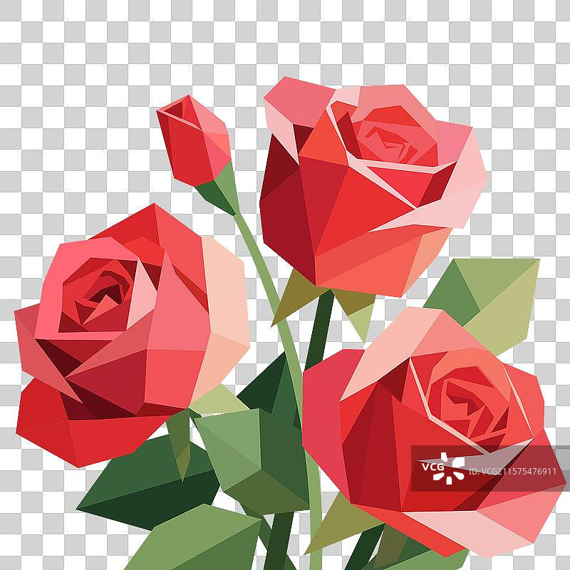 方形卡通玫瑰花图片素材