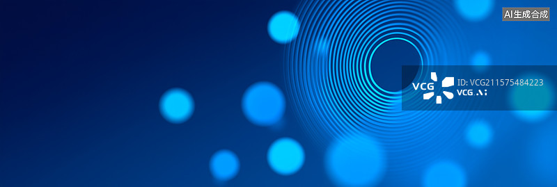 【AI数字艺术】蓝色光点波浪抽象背景图片素材