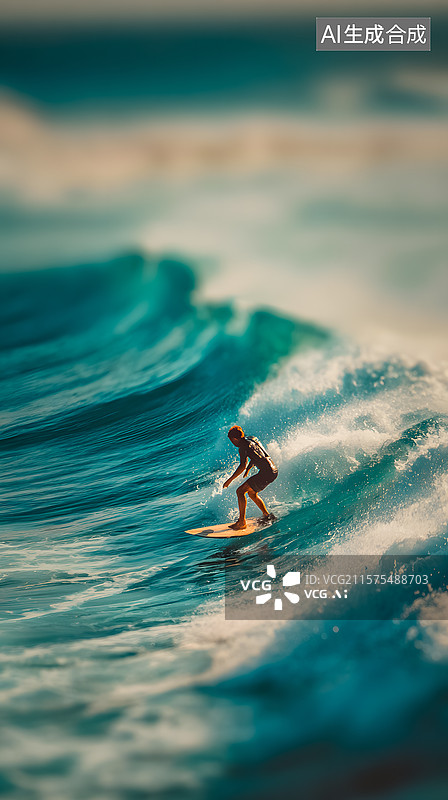 【AI数字艺术】乘风破浪的冲浪者图片素材