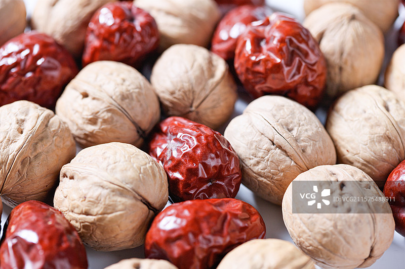 干果 胡桃和红枣图片素材