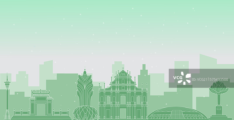 澳门绿色环保城市简约大气建筑地标图片素材