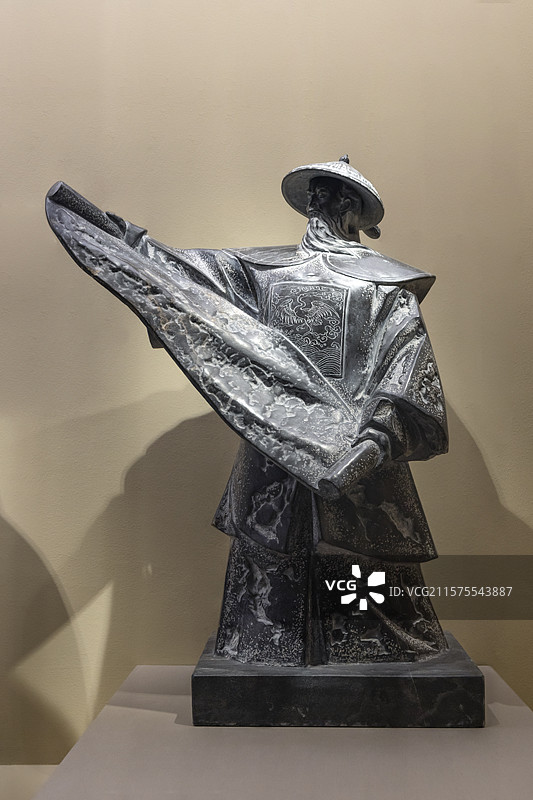 国博-惠世天宫-河北曲阳石雕艺术展-清正廉明-清朝成龙-当代-墨玉图片素材