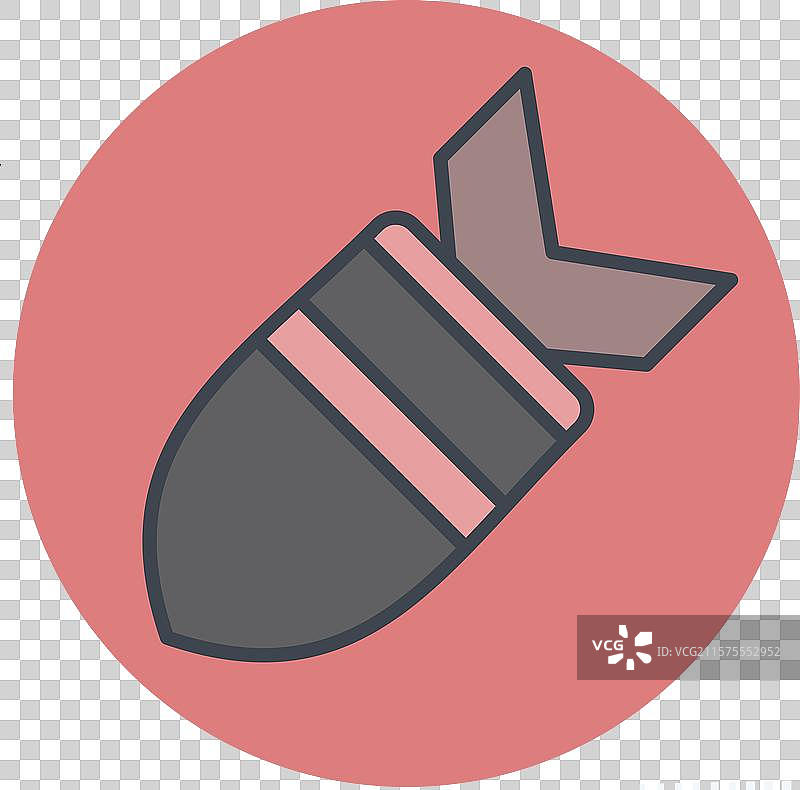 与战争相关的导弹图标，军事符号，颜色图片素材