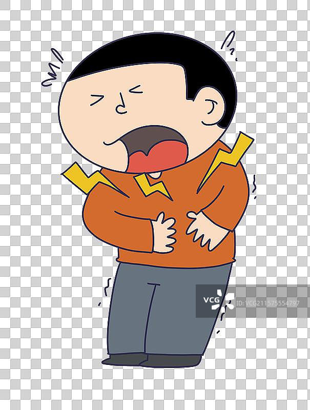 肚子疼的人物图片素材