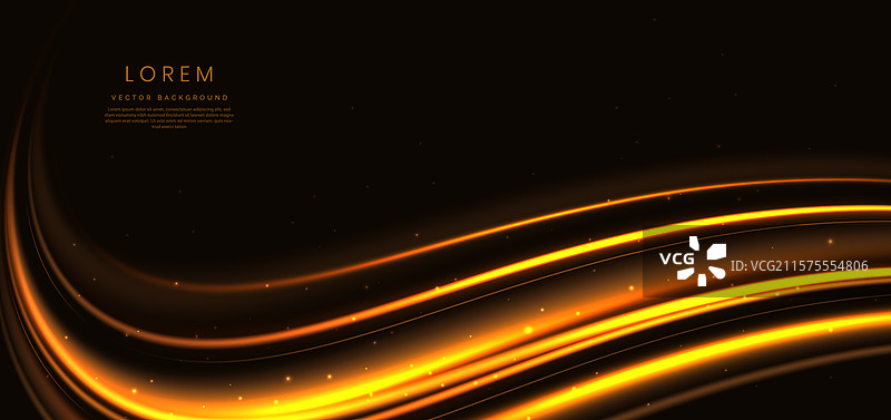 优雅的金色发光曲线抽象图案图片素材