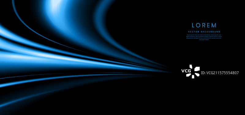 抽象优雅的发光蓝色曲线灯光图片素材