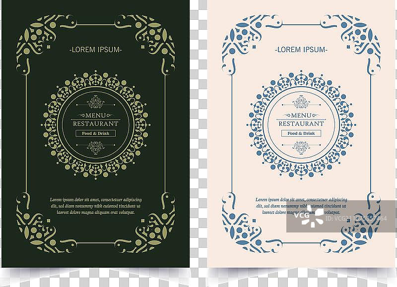 经典菜单布局与装饰元素图片素材