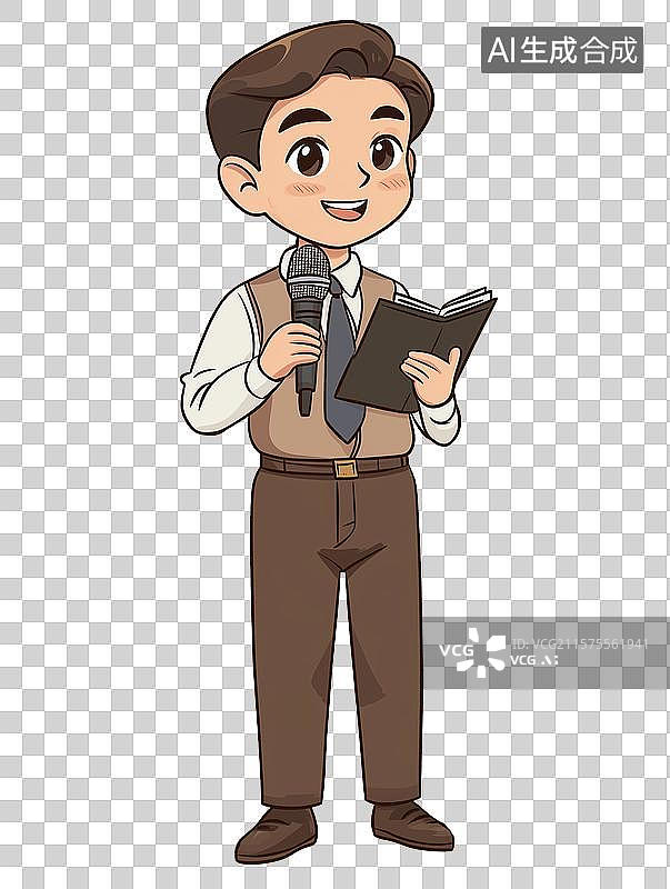 【AI数字艺术】男记者在进行采访图片素材