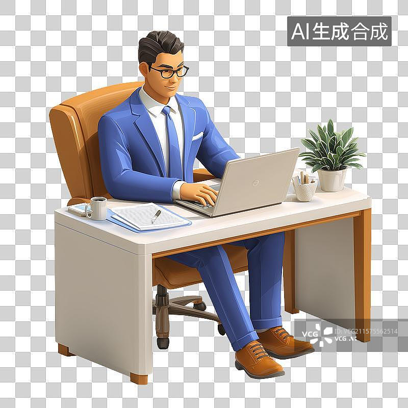 【AI数字艺术】在工作的白领图片素材