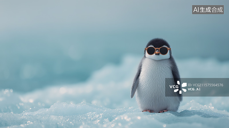 【AI数字艺术】酷企鹅的冰雪冒险图片素材