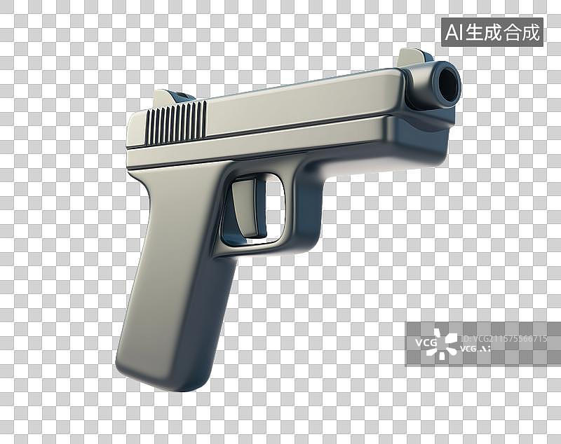【AI数字艺术】3D三维手枪元素图片素材