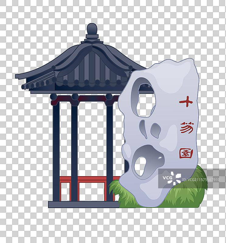 国风山东潍坊城市印象地标建筑十笏园图片素材