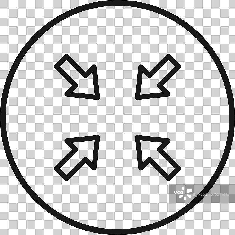 紧凑型尺寸线条图标，独立于白色背景图片素材