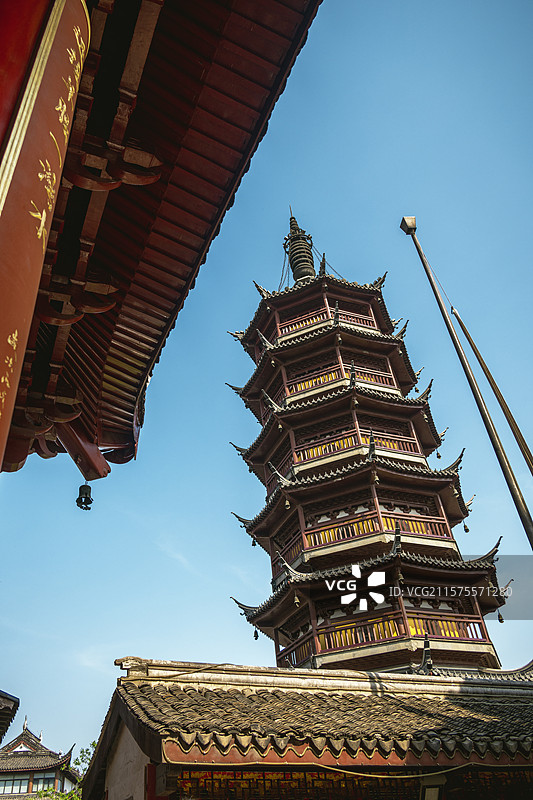 无锡南禅寺福圣禅院 天王殿 大雄宝殿 妙光塔图片素材