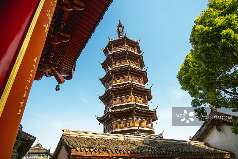 无锡南禅寺福圣禅院 天王殿 大雄宝殿 妙光塔图片素材