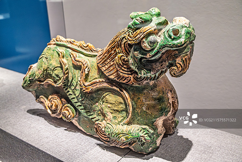 山西临展 绿釉红釉文物 中国宁夏银川西夏王陵景区西夏陵博物馆 西夏陵博物馆文物 西夏时期文物图片素材