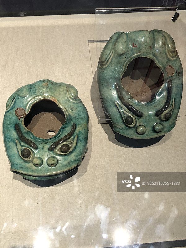 民国时期绿釉蟾形栽花盆-惠州博物馆图片素材