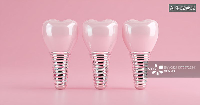 【AI数字艺术】牙齿种植体展示图片素材
