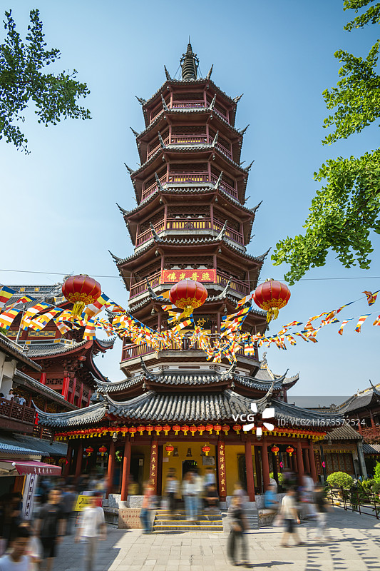 无锡南禅寺福圣禅院 天王殿 大雄宝殿 妙光塔图片素材