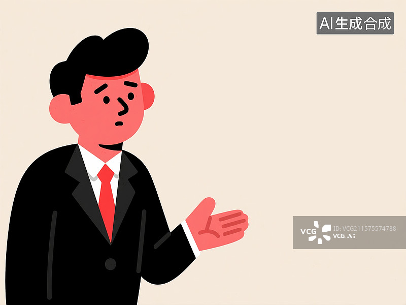 【AI数字艺术】手绘漫画风格中疑惑神态的卡通人物图片素材