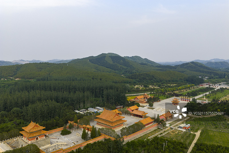 河北省保定市易县清西陵景区清崇陵航拍图片图片素材