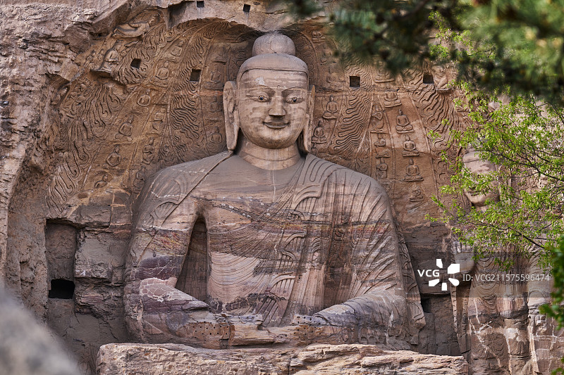 山西云冈石窟第二十窟白佛爷洞图片素材