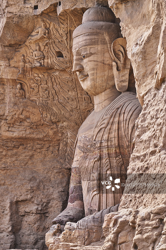 山西云冈石窟第二十窟白佛爷洞图片素材