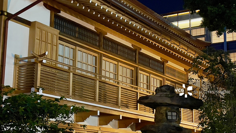 福冈栉田神社夜晚图片素材