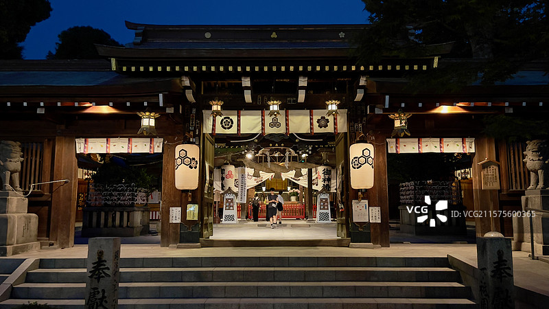 福冈栉田神社夜晚图片素材