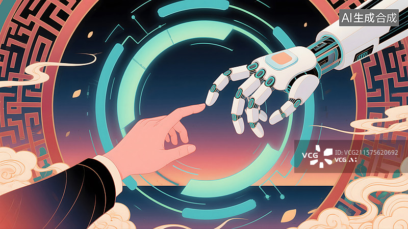 【AI数字艺术】科技与人文的交融图片素材