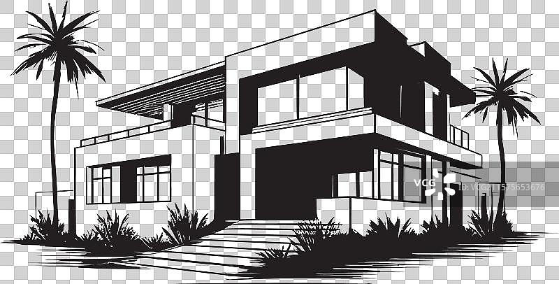 别墅建筑蓝图标志图片素材