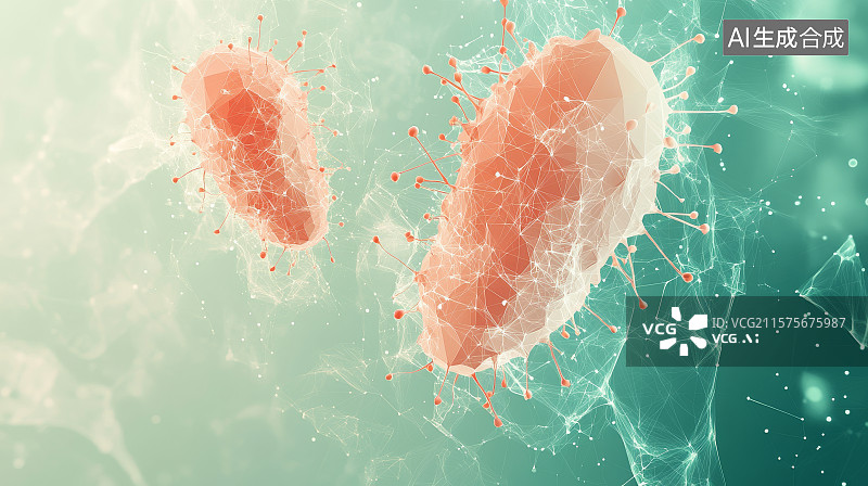 【AI数字艺术】病毒细胞的微观结构图片素材