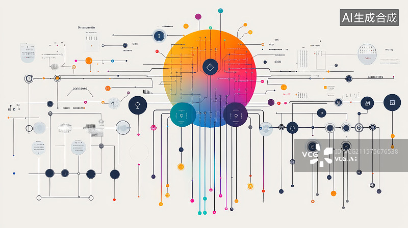 【AI数字艺术】科技网络连接图图片素材