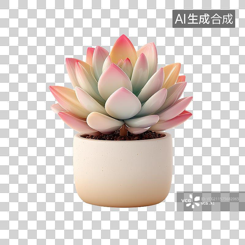 【AI数字艺术】可爱的多肉盆栽图片素材