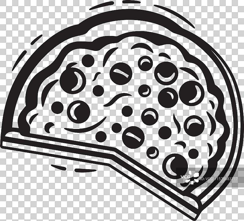 酥脆披萨乐趣标志设计美味切片图片素材